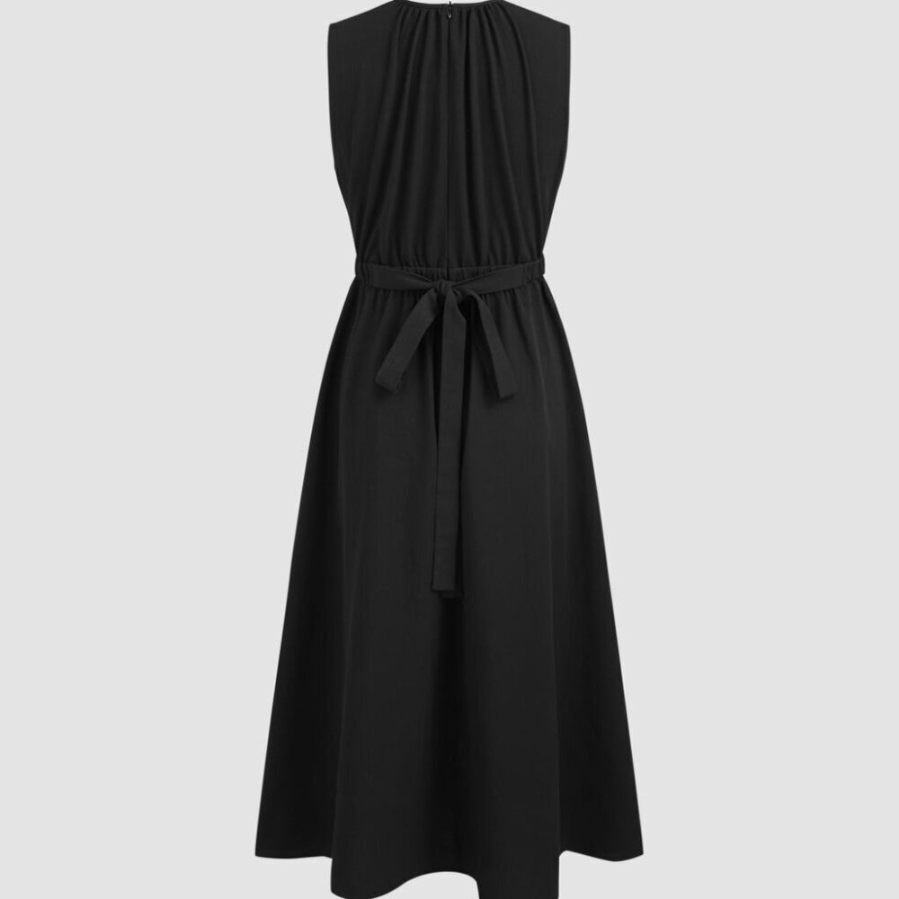 Cider Cut Out Ruched Black Midi Dress Size XL - Picture 11 of 11